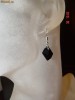 Cercei din argint cu cristale swarovski forma neregulata, jet (negri)