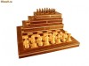 Joc Sah si Table Lemn - 38 cm diametru