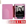 COPERTA HUSA PIELE ECO ROZ - AMAZON KINDLE 4 WiFi / 5 BUTOANE