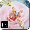 Vand pandant cu lantic placat cu aur de 18 k cu ORANGE SAPPHIRE TOPAZ