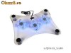 Masuta suport laptop notebook cooler pad - 3 coolere / led albastru / alimentare USB