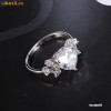 INEL deosebit FILAT IN AUR ALB de 14k (gold filled) cu pietre Swarovski una forma de INIMA foarte stralucitoare si 12 pietricele rotunde!Marimea 7!