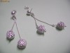 CERCEI ARGINT MODEL LUNG 2 BILE CRISTALE SWAROVSKI ALBE