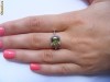 Inel designer aur 14K, 3g, model anturaj cu AMETIST verde si zeci de DIAMANTE !!