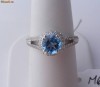Inel incantator din argint rodinat montura turn cu 2.12ct TOPAZ si SPINEL !!