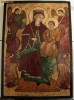 Icoana bizantina pictata pe lemn in culori tempera, reprezentand-o pe Maica Domnului Imparateasa