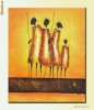 Tablou tema africana ulei pe panza - Africani (1) 60x50cm