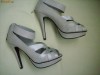 sandale stil pantofi  superbe cul alb argintiu platforma toc de 12 cm platforma 2 cm, mas 38 se potrivesc si la 37 cu 24,5 cm int