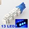 bec led T10 W5W albastru leduri pozitie 13 smd 5050 - pozitie, interior sau numar, led-uri, becuri led, lumini masina