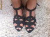 Sandale dama cu toc, imitatie piele de sarpe