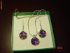 Set superb din argint, format din colier si cercei cu cristale swarovski shell VL (Vitrail Light)