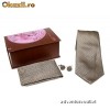=OFERTA LUX=SET CRAVATA + BUTONI + BATISTA DIN MATASE NATURALA LOUIS VUITTON LV03-SIGILATE-CUTIE=