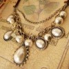 Colier de Perle Vintage Bronze  Stil Inima