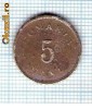 96 Moneda  5 BANI 1900 -starea care se vede -ceva mai buna decat scanarea