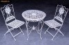 SET GRADINA DIN FIER FORJAT CU DOUA SCAUNE ANTIK WHITE