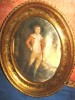 Aplica de perete- Tanar de epoca din matase cu rama din calamina