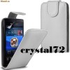 Husa/toc flip alba pentru Sony Ericsson Xperia S LT26i / Xperia Arc HD + folie ecran + laveta, inchidere magnetica