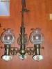 Impresionant candelabru vechi  bronz CRISTAL  SI PORTELAN PICTAT