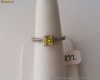 Inel logodna rarissim aur 14K, 3g, model anturaj ornat cu DIAMANT printesa galben si zeci de BRILIANTE !!