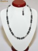 Colier perle SWAROVSKI negru argintiu