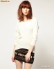 BLUZA VERO MODA--UMERI CAZUTI--MODEL OVERSIZE ---ASIMETRICA--CULOARE ALB CREM--MARIMEA CORESP PT S/M-PRODUS NOU