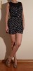 Rochie/ Salopeta Atmosphere SUPER RETRO, imprimeu alb-negru cu inimioare si curea neagra in talie