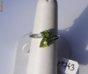Inel aur 10K, 1.6g, montura superba cu 2 PERIDOT trillion si BRILIANTE !!