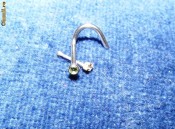 2 bucati de piercing pentru nas, din titan si din argint foto