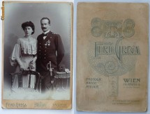 Foto militara Viena ,ofiter austriac cu sotia,deosebita foto
