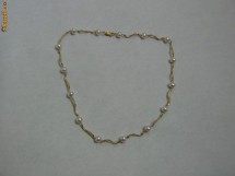 Colier aur galben 14 k cu perle naturale