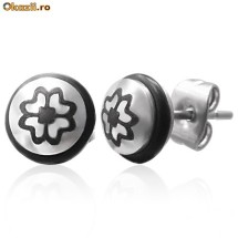 Cercei din inox 6 mm - floricele - cod 121 foto
