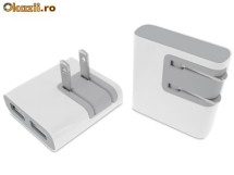 Incarcator de retea dual USB pentru iPhone/iPod - Macally DUALUSB foto