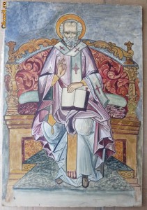 Icoana , tehnica mixta / carton , Manastirea Aninoasa Muscel , 1936