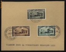Belgia ,1935 , Tuberculoza , suvenir postal , stampila expozitie foto
