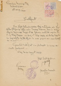 RFL 1947 document timbru fiscal local Cluj deflatie foto