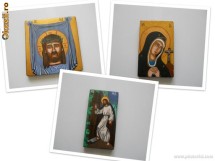 Icoane pictate pe lemn Iisus Hristos, Maica Domnului foto
