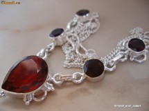 Colier argint masiv 92,5% cu piatra DE GRANAT (GARNET)! foto
