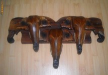 Cuier sculptat cu elefanti, HAND MADE ... SUPERB !!!! foto