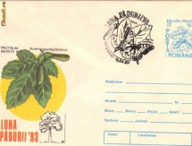 Intreg postal Luna Padurii 93, stampila Sinaia 15.04.93, necirculat foto