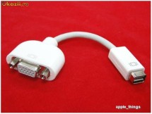 Cablu Adaptor Apple Mini DVI to VGA pt iMac , PowerBook G4 si MacBook White Black 13 foto