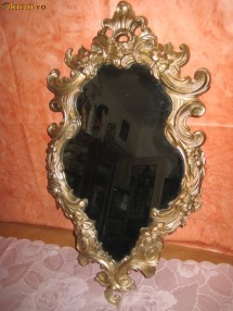 Splendida Oglinda groasa in stil Baroc din metal metal aurit foto