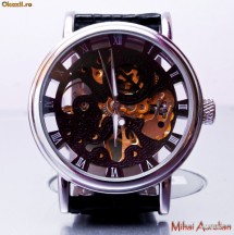 Ceas Mecanic Goer Soki Skeleton Black