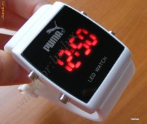 Ceas led-uri Puma Alb barbatesc/dama, curea silicon, sport led watch, Nou!