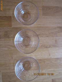 Set 3 boluri transparente cu model cercuri concentrice foto