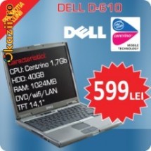 LAPTOPURI DELL D610 1.73Ghz /1024RAM/40GHDD/DVD/WIFI-565 RON