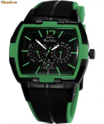 Ceas modern  Monte Wehro , BlackGreen , data  , 3 subcadrane foto