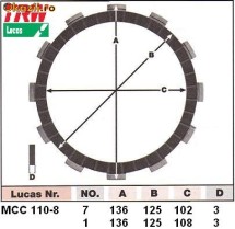 MCC110-8 Lucas TRW - discuri ambreiaj Honda CBR600RR