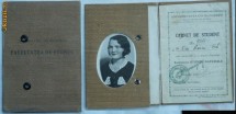 Universitatea din Bucuresti , Facultatea de Stiinte , Sectiunea Stiinte Naturale , carnet de student  , 1933 , 1 foto