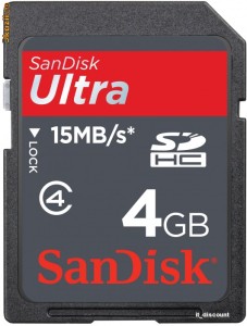 SANDISK ULTRA SDHC CARD MEMORY 4GB CLASS 4 UP TO 15 MB/S foto