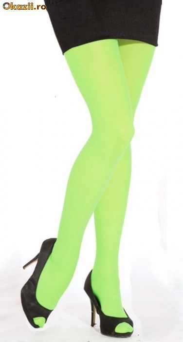 DRES DAMA Ciorapi Colanti Dame Sexy Fluorescent Green Verde foto mare